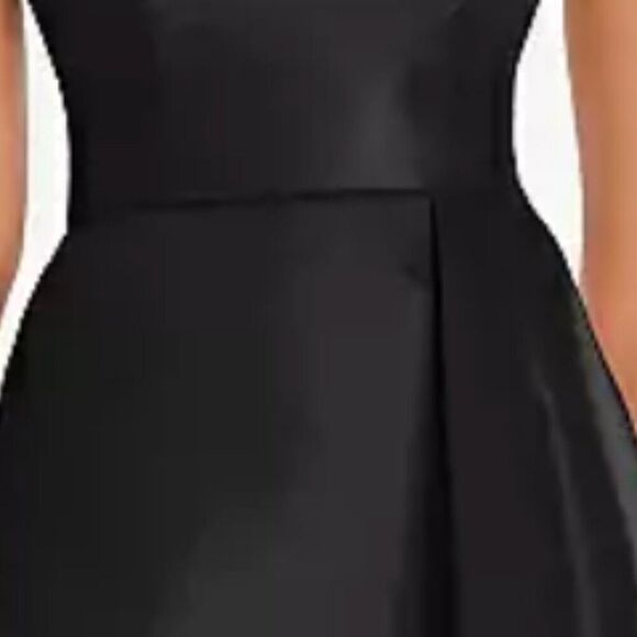 Alfred Sung One shoulder black satin twill gown size 0R NWT - Picture 4 of 11